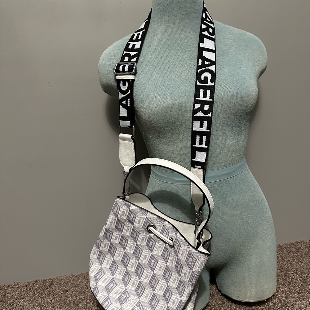 Karl Lagerfeld White and Gray Women's Bag